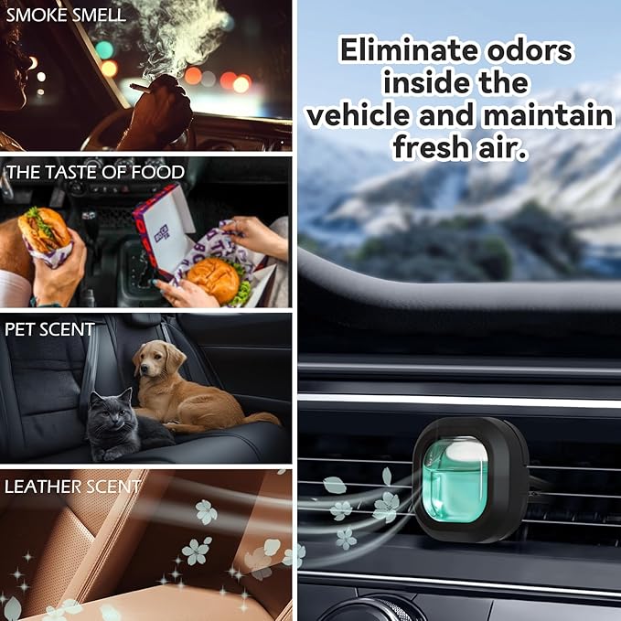 SCENTORINI Car Air Freshener Vent Clips, 3 Vent Clips &12 Refills, New Car, Lavender, Sea Breeze Scent, Auto Fresheners for Men Women, Long Lasting Automotive Air Fresheners for Car Odor Eliminator