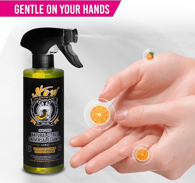 H.O.W AUTO DETAILING & CARE H.O.W 16 oz Natural Citrus Car Interior Cleaner All Purpose Vegan Non-Toxic