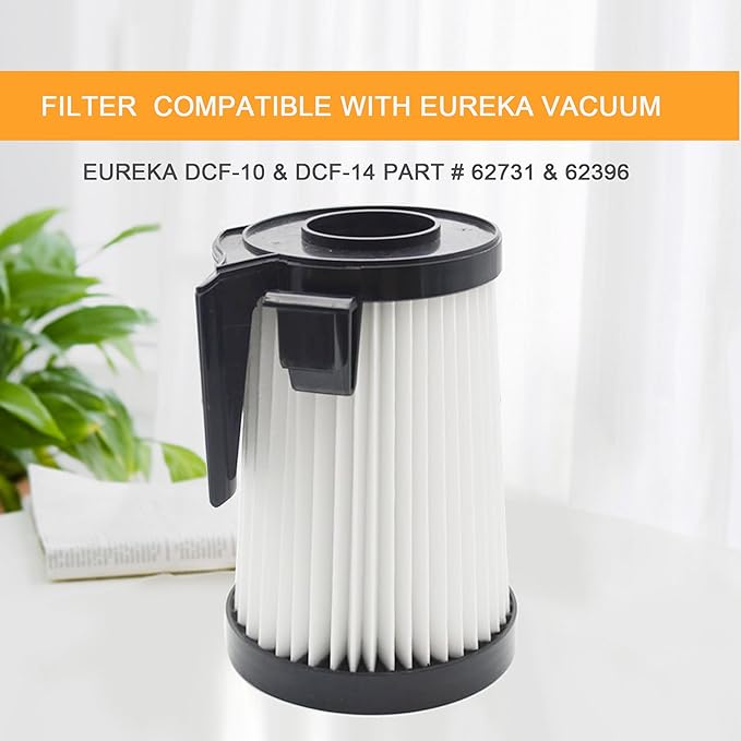 EZ SPARES 2Pcs Replacement For Eureka DCF-10 & DCF-14 Filter Hepa Fits Optima Series Replacement Attachment Compatible With Part # 62731 & 62396