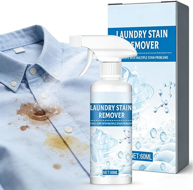 Clothing Emulsifier Stain Remover Spray, Powerful Laundry Spot Cleaner with Anti-Static Guard, Non-Ionic Active Enzyme Formula for Clothes, Sweat & Grass Dirt Removal (1pcs)