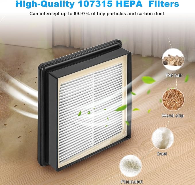 107315 Vacuum HEPA Filter Replacement Proteam Super Coach Pro 6, Super Coach Pro 10,GoFree Flex Pro, and ProVac FS 6 Vacuum Compatible with ProTeam Twin Pack Filter- 2 Pack