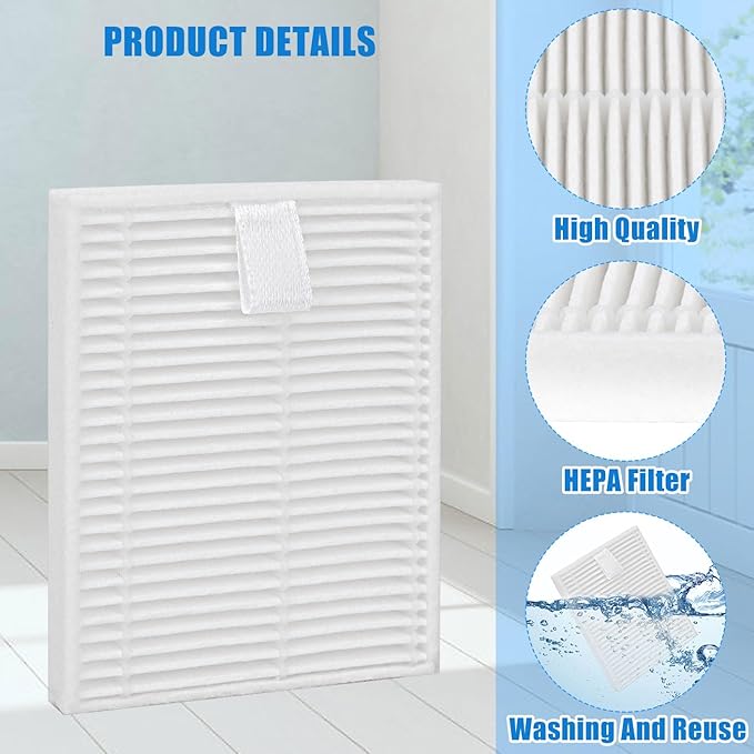 Replacement Filters for Roborock Q7 M5: For Q7 M5+/Q7 L5/Q7 L5+ Vacuum Cleaner Upright Filter Filter Household Cleaning Sweeper Filter,Replacemnet Filter Washable and Reusable(4 Pack White)