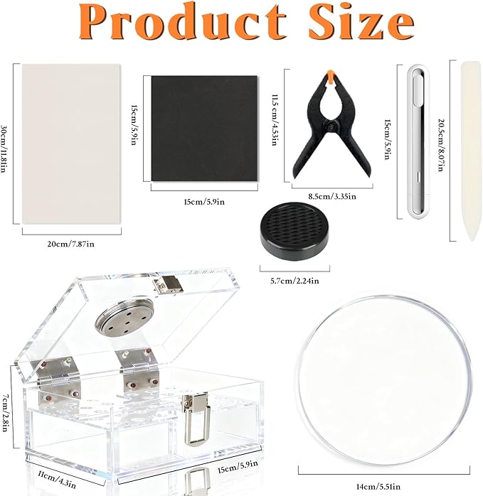 DEDC Card Cleaning Kit Flattening Restoration Repair Care Sport Card with Heat Pen, Acrylic Humidor and Accessories – Complete Solution for TCG Collectors and Enthusiasts Alpha