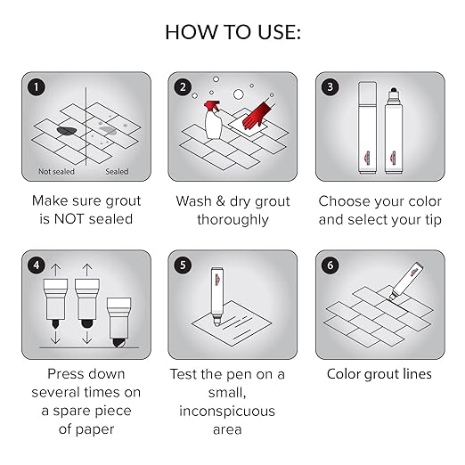 X-Protector Water Based Grout Marker - 2 PCS with 8 Tips, White