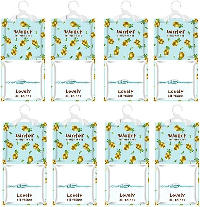 Moisture Absorbers Packets, 8 Pack - Eliminates Musty Odors for Fresher, Cleaner Air, Humidity Packs, Dessicant Packets, Hanging Closet Dehumidifier Bags, Dehumidifier for Bathroom 9.8OZ(Polo）