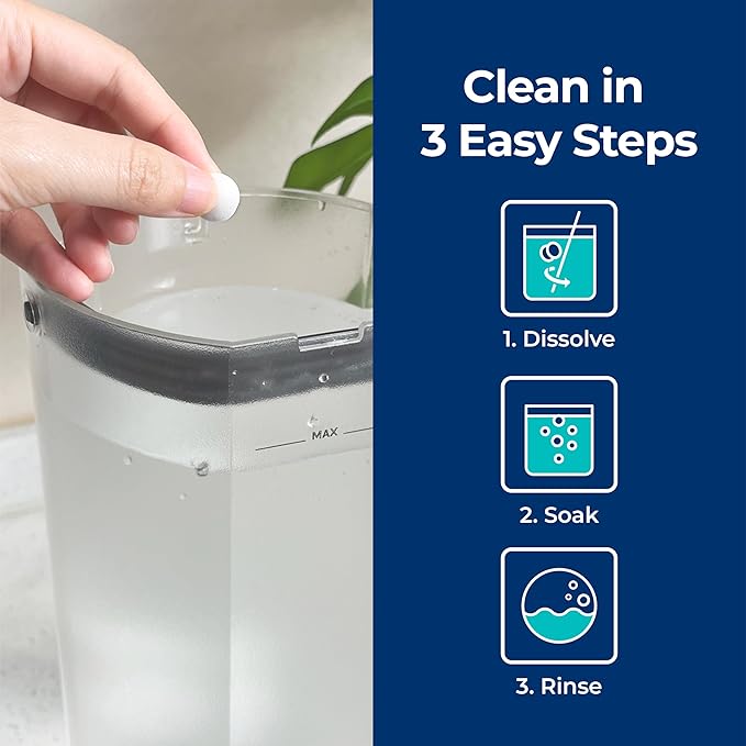 Bluevua Cleansing Tablet, 20-Pack, Compatible with Countertop RO Systems, Chlorine Dioxide Formula, Removes Odors & Organic Buildup
