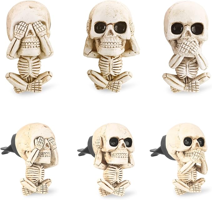 Cool Skull Car Decor for Truck Air Fresheners Vent Clips Cars Scent Freshener Things Goth Automotive Interior Aesthetic Halloween Decorations Mens Accessories Funny Christmas Gifts for Women Men