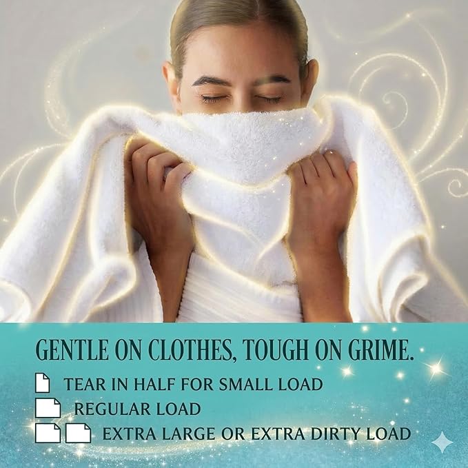 Rella Magical Laundry Detergent Sheets, 120 Loads | Dissolves Fast, Lifts Stains, Gentle on Skin | Heavy Jug Free, Plastic Free, Forever Chemical Free | Family Owned & Operated | Fresh Scent, 60 Count