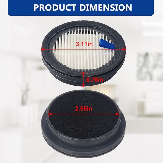 HEPA Filters & Sponge Filters Fit for Afoddon A200Pro/A200, ORFELD B08/C10A/C10G, NEQUARE S12, S25, S25Pro, S26 Series Cordless Vacuum Cleaner (6 Pack HEPA Filters & 6 Packs Sponge Filters)