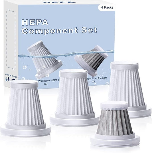 Saker Car Vacuum Cleaner Original Filter Set, 3 HEPA Filter and 1 Steel Filter, Adapted to Saker HL Series Handheld Vacuum Cleaners,Robust and Durable, Washable 4PCS