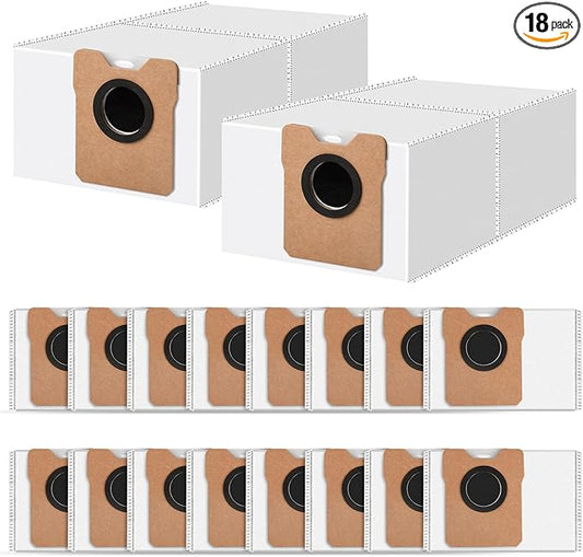 18 Pack C20 Dust Bags for eufy Omni C20 C10 Robot Vacuum Cleaner, 3.2L Large Capacity Vacuum Bags, Disposable Replacement Dust Bags