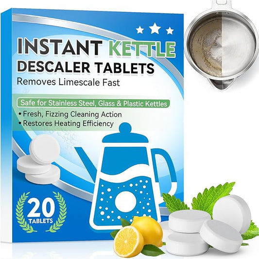 Kettle Descaler Tablets, 36 Pack Limescale Remover, Kettle Cleaner Remove Limescale and Hardwater Stains, Citric Acid for Cleaning, Descaling Tablets for Kettles, Coffee Machines, Water Bottle