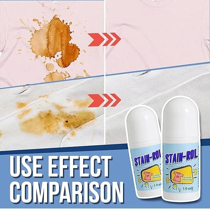 Emergency Stain Removing Pens - Portable Stain Remover,Stain Remover Pen for Clothes and Fabric,to Go Instant Stain Removal Stick, 50ml,Roll Bead Design (1pcs)