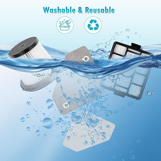 7 Pack BU3523 BU3521 BU3120 HEPA Filters Replacement Parts for BU3521 Clean Lightweight Cordless Stick Cleaner, Shark BU3523 Clean and Empty Cordless Stick Vacuum, Shark Auto Empty System