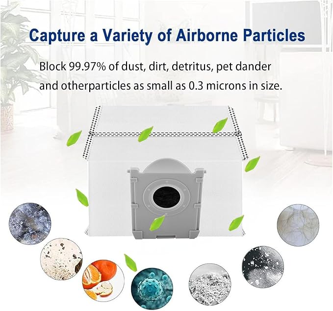 Replacement ECOVACS Accessory 6-Washable Vacuum Mop Cloths / 6-Pack Large Capacity Dust Bags：Compatible with DEEBOT T50 Max/T50 Pro/T50 Omni/T50 Pro Omni/T50 Max Pro Vacuum Cleaner Parts Accessories