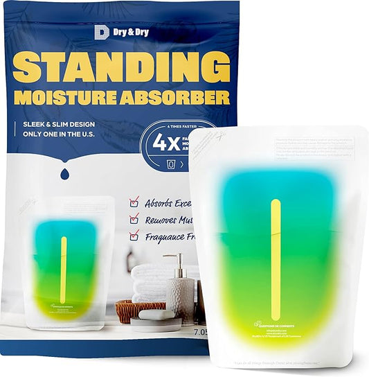 Dry & Dry [70 Packs Standing Moisture Absorbers to Control Excess Moisture for Basement, Closets, Bathrooms, Laundry Rooms - Moisture Absorbers Moisture Absorber