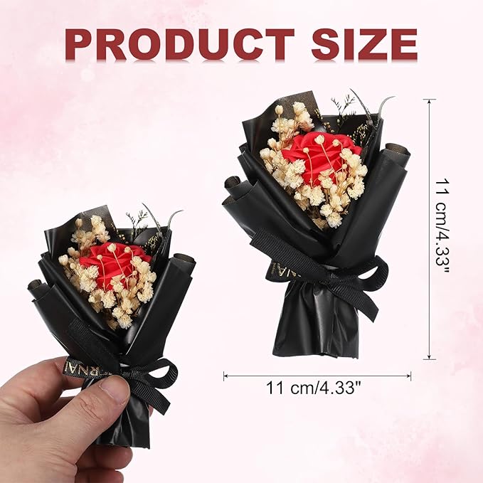 uxcell Red Small Bouquet Car Air Freshener Vent Clips, Mini Decorative Rose Bouquet with Fragrance Diffuser for Women, Automotive Air Freshener Decoration, Style 4