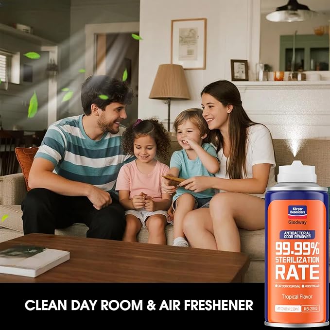Glodway Air Refresher,Odor Eliminator Remover Spray,Odor Remover,Tropical Flavor Long-Lasting Scent For Home,Couch,Mattress,Furniture, bathroom,Fabrics & Trash,6 Ounce,2 pack