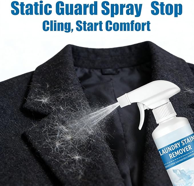 Clothing Emulsifier Stain Remover Spray, Powerful Laundry Spot Cleaner with Anti-Static Guard, Non-Ionic Active Enzyme Formula for Clothes, Sweat & Grass Dirt Removal (3pcs)