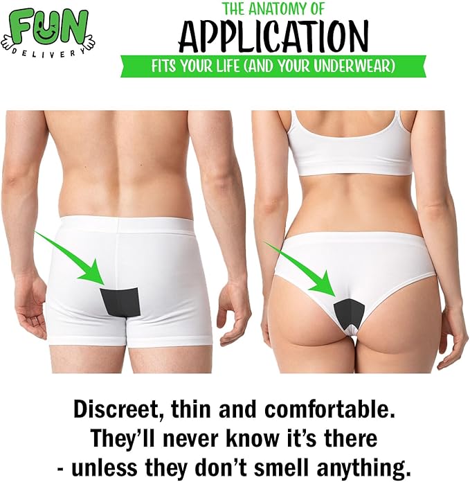 Subtle Butt Reusable Gas Neutralizers: 5 Activated Carbon Fart Pads - Gag Gift that Actually Works for Flatulence Odor Control to Stop Smelly Gas - Better Than Charcoal Underwear