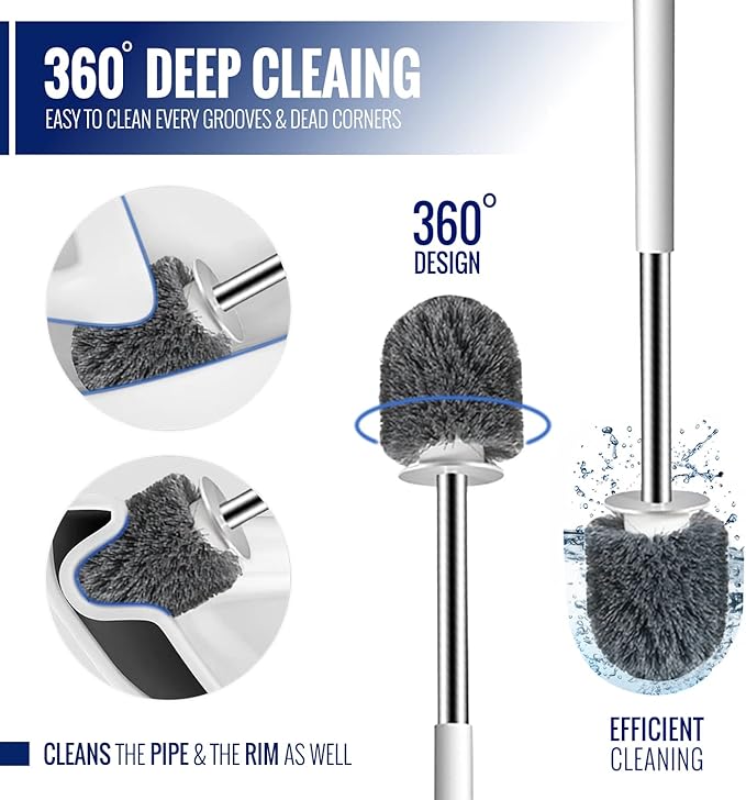 True Fresh 15-Pack Washing Machine Cleaner Tablets (12-Month Supply) & 2-in-1 Toilet Brush & Plunger Set - Ultimate Deep Cleaning for a Fresh, Sparkling Home