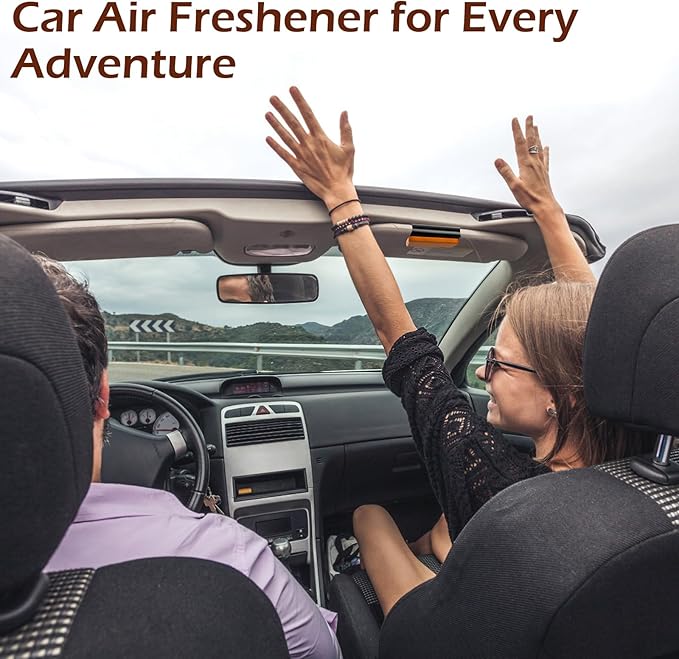 Car Air Freshener-The Original Wood Air Freshener-Car Odor Eliminator for Visor Clip-Long Lasting Scent,Vehicle Scent Diffuser for Truck & SUV-Pack of 4 (Teak-Amber-Cabana-Grove) INCLUDED 2 CLIPS