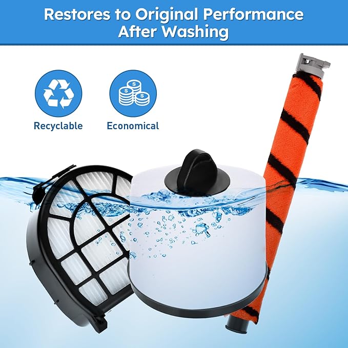 Filter Replacement for Shark LZ602 LZ601 LZ600 LZ602C QU602 QU603 APEX UpLight Lift-Away DuoClean Vacuum, 2 HEPA + 2 Pre + 4 Foam Filters, 1 Brush Roll, Part #XFFLZ600 & XHFFC600 & 145FC600