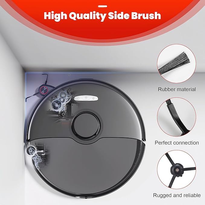 30 Pack Accessories Set for Roborock S8 Max/MaxV Ultra Robot Vacuum, 1 Pair Main Brushes, 2 Self-Cleaning Brush, 6 Side Brushes, 4 Filters, 4 Round Mop Pads, 4 Long Mop Pads, 6 Dust Bags, 2 Tools