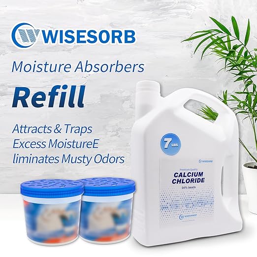 7 LBS Calcium Chloride Desiccant, Moisture Absorbers Refill Beads - Fragrance Free, Moisture Absorber Refill