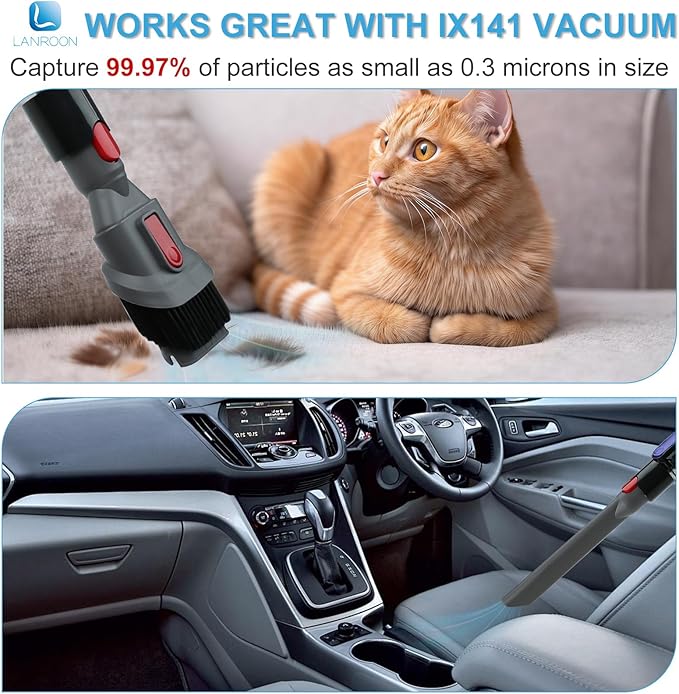IX141 Crevice Tool Brush Replacement Kit Fit for Shark IX141 IX140 IX140C IX140H IX141H IX142 IZ140 IZ140C IZ141C IZ142 Stick Vacuum