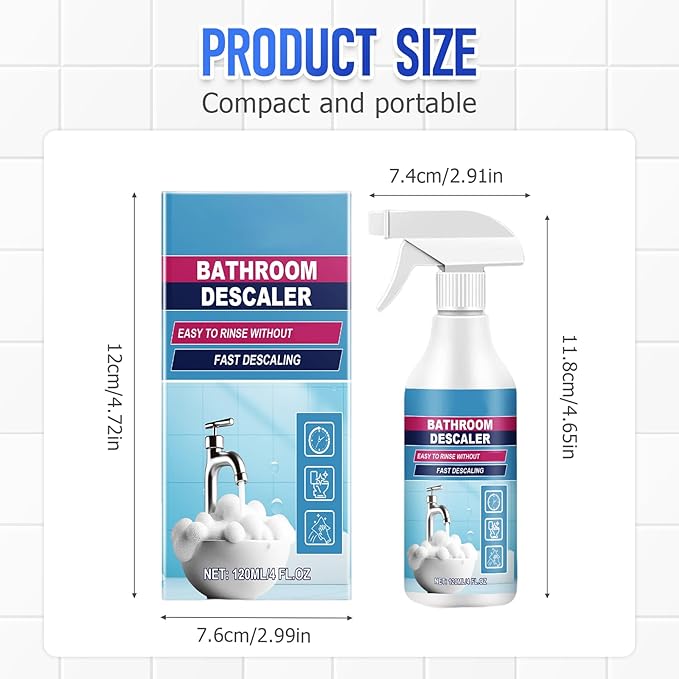 Bathroom Descaler Foam Cleaner, 2025 New Descaling Spray, Multi-Functional Stain Remover for Home Bathroom, Durable Cleaning Spray for Family Use (2)