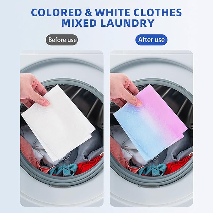 2-in-1 Laundry Detergent Sheets & Color Catcher Sheets, 290 Loads, Fast Dissolve Hypoallergenic Stain Remover - No Color Bleeding Fresh Lavender Scent for Home Dorms Travel