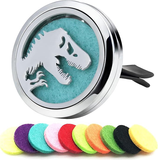 AZNECK Car Essential Oil Diffuser Vent Clip Car Diffuser Vent Clips Skull Dinosaur Air Freshener 10 Felt Pads Car Accessories for Women Gifts