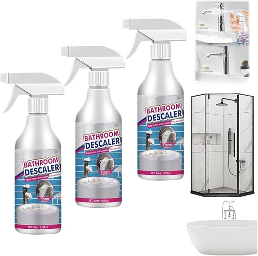 Bathroom Descaler Cleaner, Powerful Stubborn Stains Cleaner, All-Purpose Bathroom Descaler Foam Spray for Bathroom Toilet Bath Shower Glass Cleaner (1, 3pc)