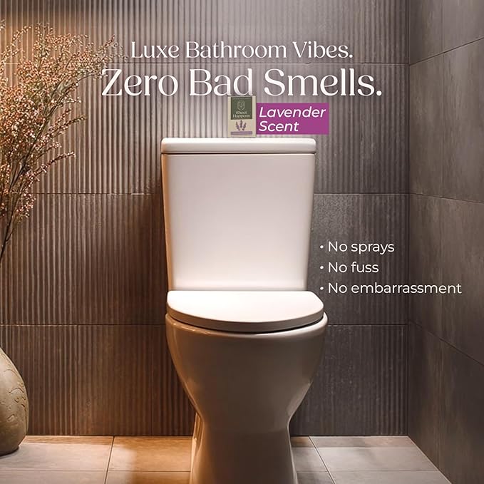 Sheet Happens Pre-Poo Toilet Sheets, Lavender Field Scent, 2 Pack, 40 Dissolvable Odor-Stopping Sheets, Toilet Spray Alternative That Removes Poop Odor Quietly, Septic Safe, Travel Essentials