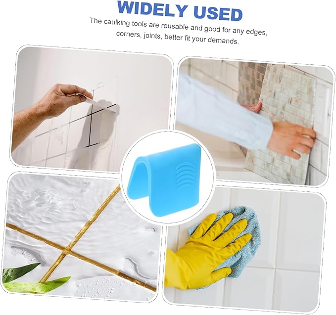DOITOOL 5pcs Caulking Finishing Tool Portable Grout Applicator for Easy Sealant Application Bathroom Kitchen and Tight Spaces Ergonomic Design - Grip