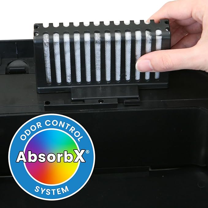 iTouchless Official AbsorbX 3-Pack Trash Can Odor Filter All Natural Activated Charcoal Absorber Stops Garbage Smells Air Freshener Compost Bin Deodorizer for 8 Gal & Bigger Trashcans with Compartment