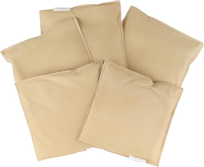 BambooMN Activated Bamboo Charcoal Odor Absorbing Moisture Eliminating Square Pouch, 100g Per Bag, 5 Bags Tan