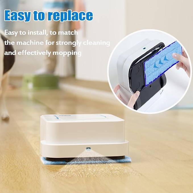 8 Pack Mop Pads Replacement Compatible with i-Robot Braava Jet 240, 241, 244, 245, 250 Robot Vacuum, Wet Mopping Pads Accessory Parts