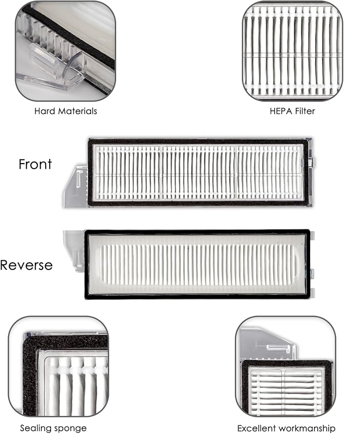 (8 Pack) S8 Max Ultra Replacement HEPA Filters Compatible With Roborock S8 MaxV Ultra/ S8 Max Ultra Robot Vacuum Cleaner, Replacement Parts Filters, Filter Accessories Kit 8 Pieces