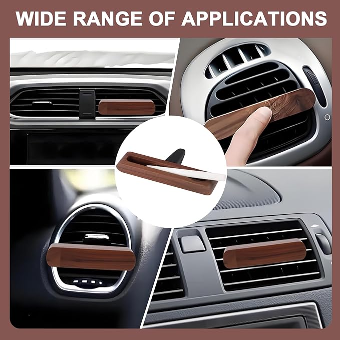 Natural Wood Car Air Freshener Perfume Vent Clip, Essential Oil Diffuser for Vehicles, DIY Scent Customization, Decorative Auto Accessories Gift Set for Cars, Office, Kitchen, Bathroom