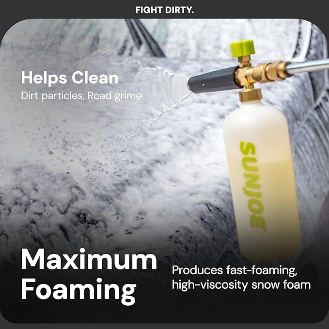 Sun Joe Snow Foam Car Wash Soap & Cleaner Concentrate, Coconut Scent, 1 Gallon - Cleaning Solution for Automotive Vehicles, Vinyl, Aluminum, Wood, & Brick Surfaces, SPX-FCS1G-COC