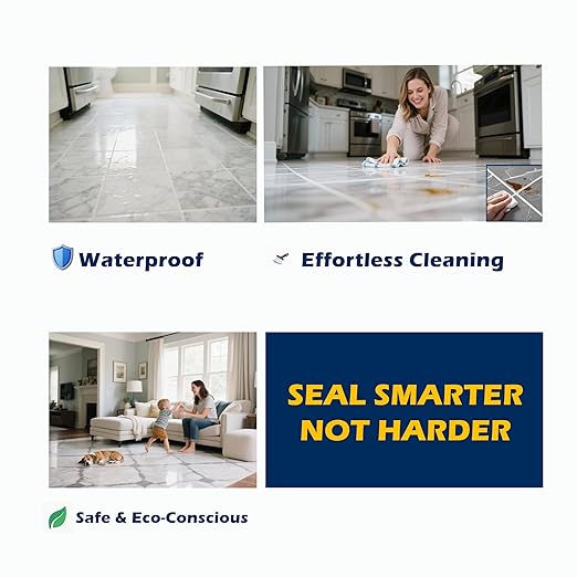 Epoxy Grout Gold 13.5 fl oz ｜Water & Stain Resistant & Zero Maintenance｜1:1 Auto-Mix Technology｜24hr Ready-to-Use｜Perfect for Shower Kitchen Pool | 10 Pearl Finishes for Tile & Stone