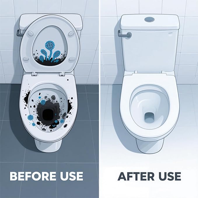 Toilet Bowl Cleaner Tablets, Automatic Septic-Safe Tank Cleaner Fast-Dissolving, Easy-to-Use & Powerful Cleaning (12)