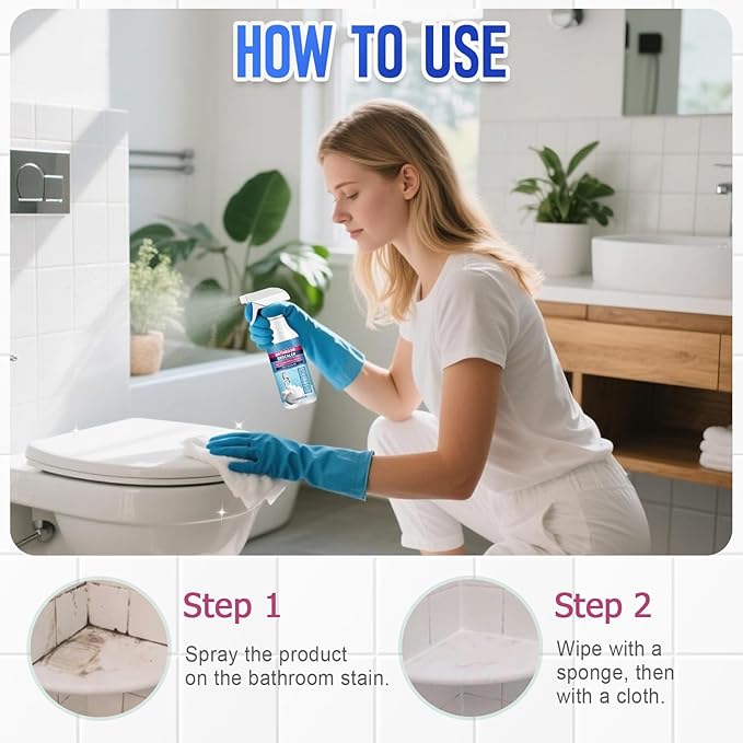 Bathroom Descaler Foam Cleaner, 2025 New Descaling Spray, Multi-Functional Stain Remover for Home Bathroom, Durable Cleaning Spray for Family Use (2)