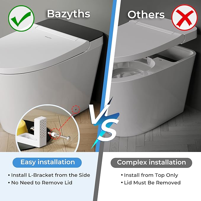 Smart Toilet with Bidet Built in Tank, Rear & Feminine Wash, Air Dryer, Auto Flush, Foot Sensor Flush, Heated Seat, Warm Water Self Cleaning, 12" Rough In, One-Piece Elongated (ZY695 Core)