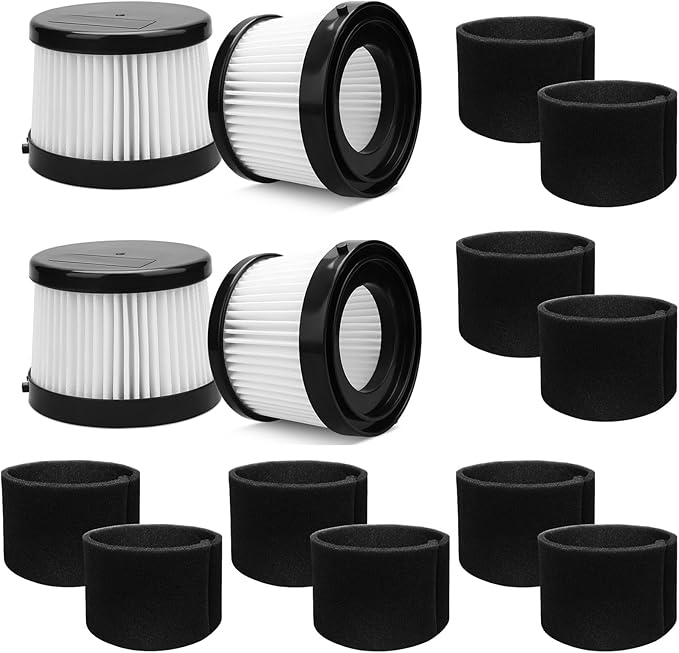 4 Packs DCV501HB DCV5011H Replacement HEPA Filter Compatible With DEWALT 20V Vacuum Cordless Handheld Vacuum. Fit For DCV501HB DCV5011H Filter. 10 Pack Foam Sleeve Filters. Washable And Reusable Kits.