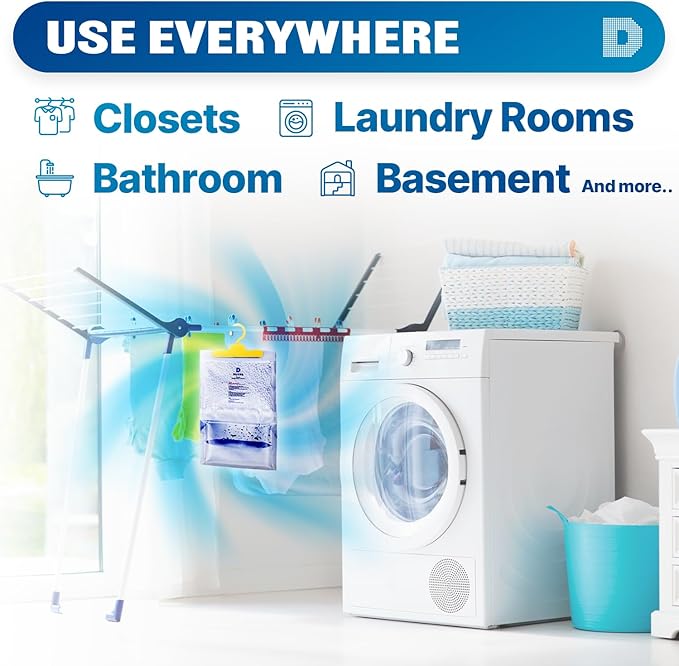 Dry & Dry 46 Packs [Net 14 Oz/Pack] Moisture Absorbers for Home, Basement & Bedroom - Small Dehumidifiers