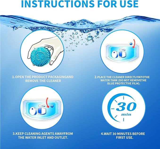Automatic Toilet Cleaner Tablets, Septic Tank Safe, Removes Hard Water Rings and Stains, Deodorizes, Fresh Scent Toilet Tank Cleaner for Bathroom-(30 PACK)