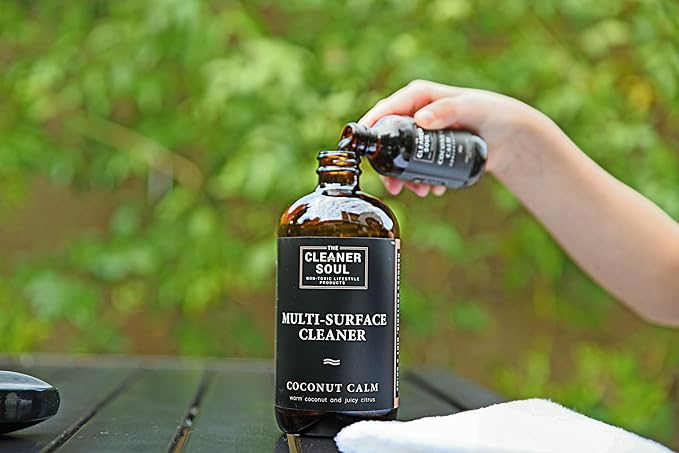 4 Refills - Natural All-Purpose Cleaner Concentrate Essential Oils, Glass Bottle, Non-Toxic, Multi-Surface (Lavender Love)